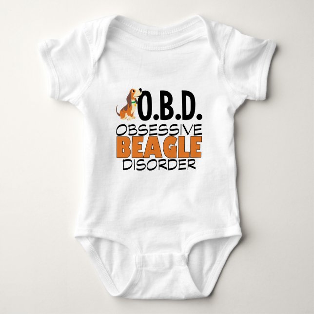 Funny Beagle Obsessed Baby Strampler (Vorderseite)
