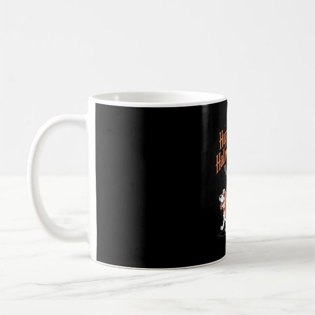 Funny Beagle Skeleton Dog Walking Kaffeetasse (Links)