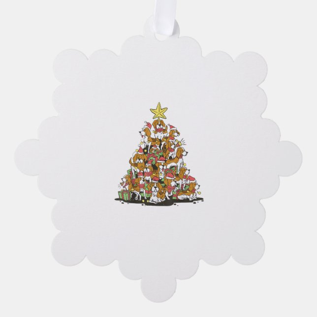 Funny Beagle Weihnachtsbaum für Beagle Hundeliebha Ornament Karte (Vorderseite)
