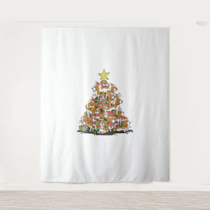 Funny Beagle Weihnachtsbaum für Beagle Hundeliebha Wandteppich