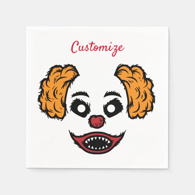 Funny Beängstigend Clown Thunder_Cove Serviette (Vorderseite)