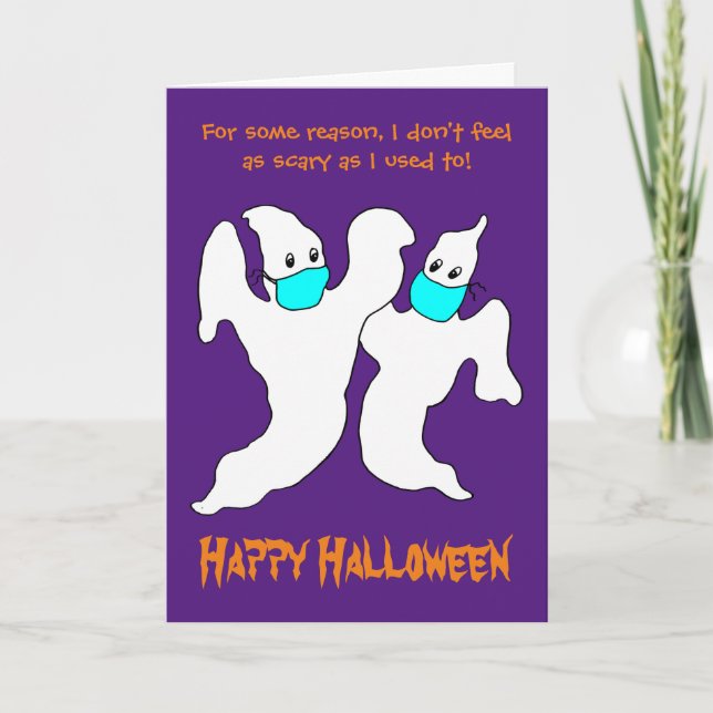 Funny Beängstigend Ghosts im MaskenHalloween-Karte Karte (Vorderseite)