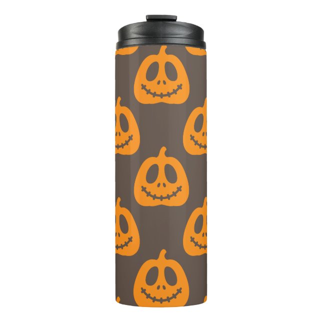 Funny Beängstigend Pumpkin Lächeln steht Thermal T Thermosbecher (Vorderseite)