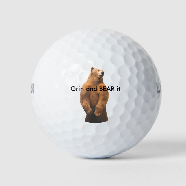Funny Bear Design Golfball (Vorderseite)