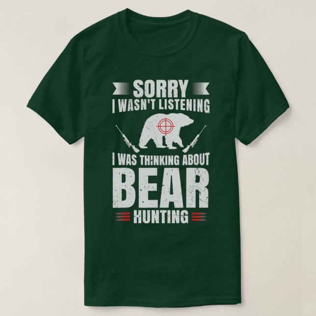 Funny Bear Jagd Lover Fan Hunter Hobby Gun Wild T-Shirt (Design vorne)