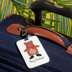 Funny bear Skaten Gepäckanhänger