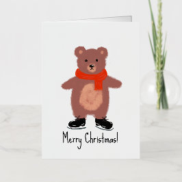 Funny bear Skaten Grußkarte Mit Foliendruck