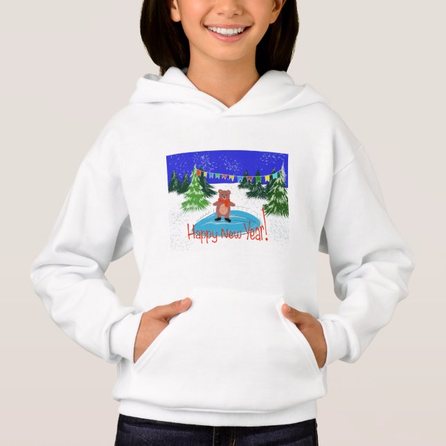 Funny bear Skaten Hoodie (Vorderseite)