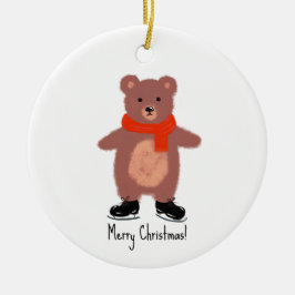 Funny bear Skaten Keramik Ornament