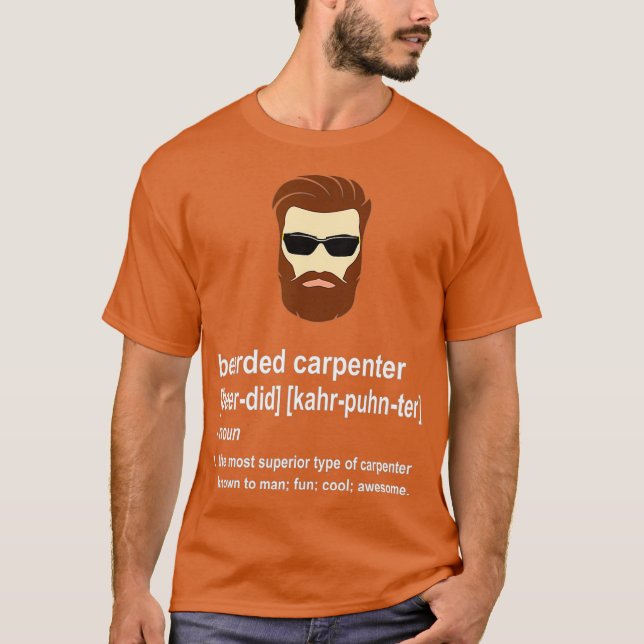 Funny Beard Carpenter Geschenk für Männer T-Shirt (Vorderseite)