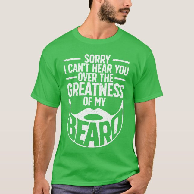 Funny Beard Design for Bearded Men Facial Hair Whi T-Shirt (Vorderseite)