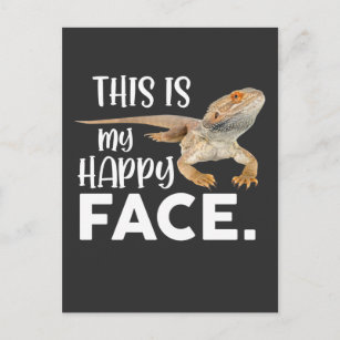 Funny Bearded Dragon Face Animal Spaß Postkarte