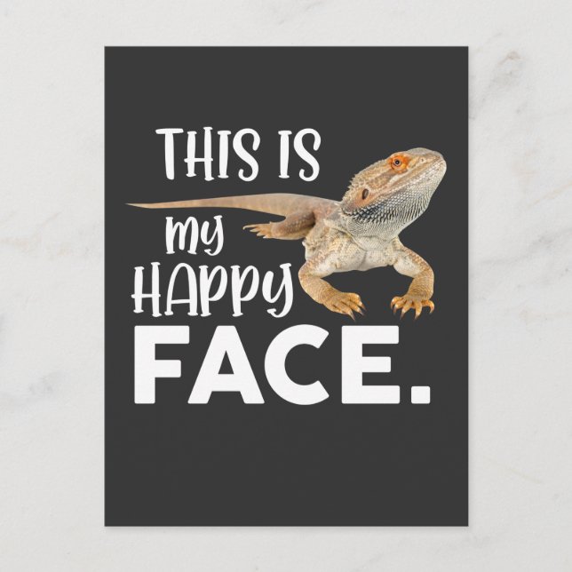 Funny Bearded Dragon Face Animal Spaß Postkarte (Vorderseite)