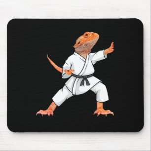 Funny Bearded Dragons Doing Karate Samurai Ninja L Mousepad