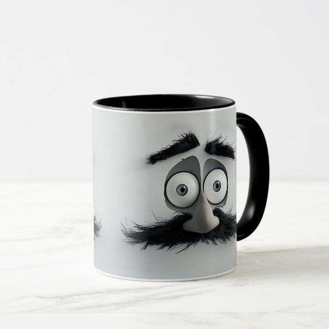 Funny Bearded Man Tasse (VorderseiteRechts)