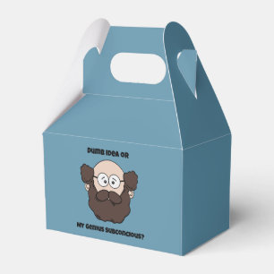 Funny Bearded Professor Cartoon, Genie oder Dumb Geschenkschachtel