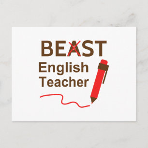 Funny Beast oder Best English Teacher Wertschätzun Postkarte