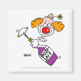 Funny Beaujolais Wine Spaß Clown Cartoon Magnet