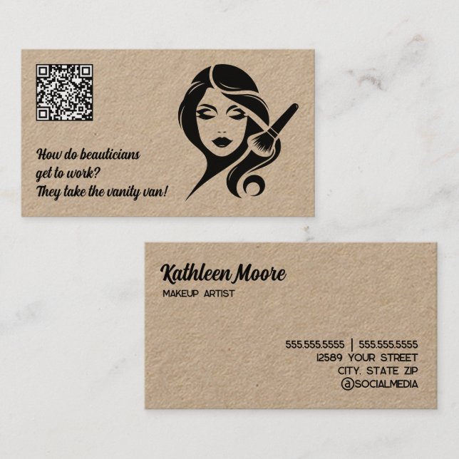 Funny Beautician Makeup Visitenkarte (Vorne/Hinten)