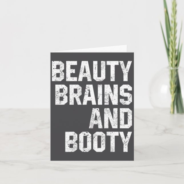 Funny Beauty And Booty Leg Day Gym Workout Quote F Karte (Vorderseite)