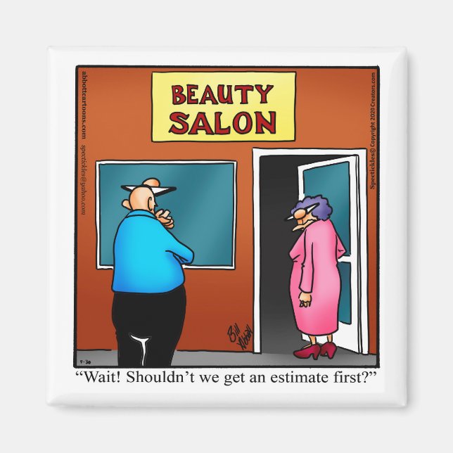 Funny Beauty Salon Spaß Magnet (Vorne)