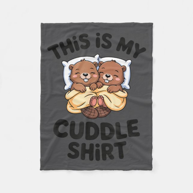 Funny Beaver Couple This Is My Cuddle  Fleecedecke (Vorderseite)