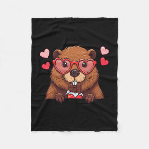 Funny Beaver Heart Chocolate Valentine Womens Mens Fleecedecke