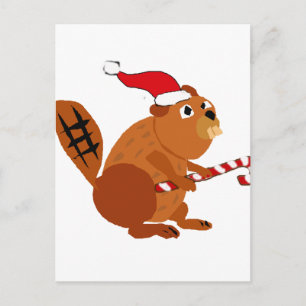 Funny Beaver in Weihnachtsmannmütze Weihnachten Ku