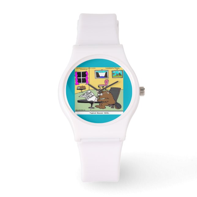 Funny Beaver Living Will Womens Silicone beobachte Armbanduhr (Vorderseite)