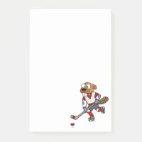 Funny Beaver spielt Eishockey-Cartoon