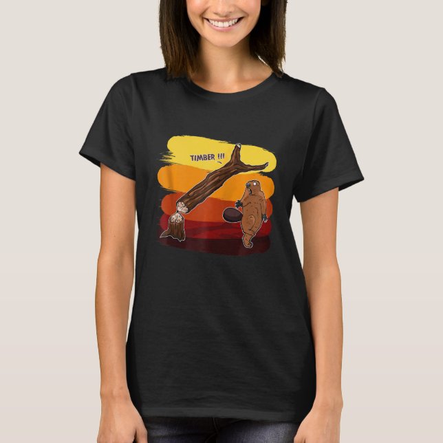 Funny Beaver Zip T-Shirt (Vorderseite)