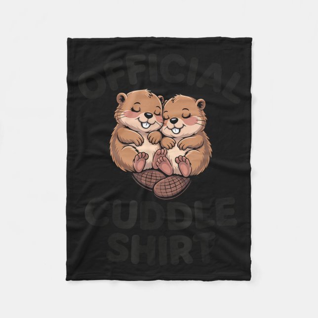 Funny Beavers Hugging Cuddle  Fleecedecke (Vorderseite)