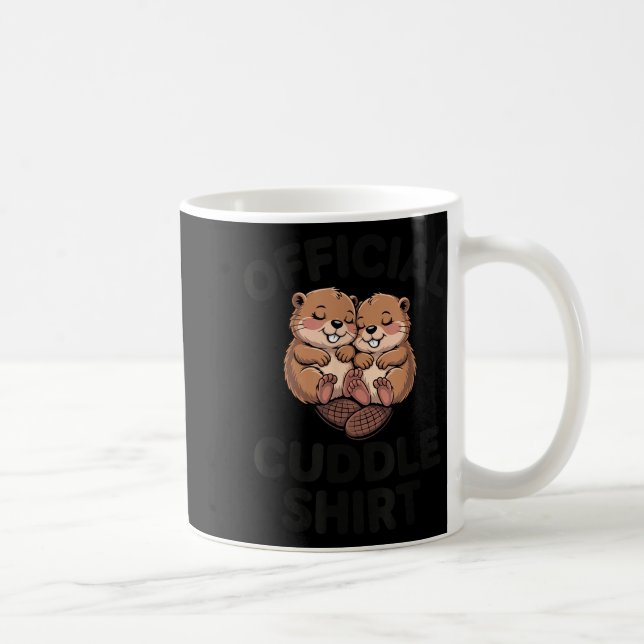 Funny Beavers Hugging Cuddle  Kaffeetasse (Rechts)