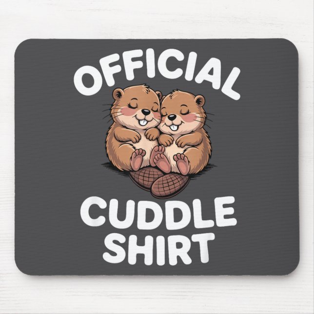 Funny Beavers Hugging Cuddle  Mousepad (Vorne)