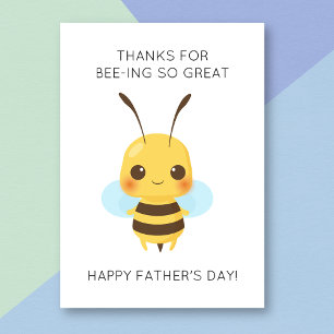 Funny Bee Animal Pun Vatertag Card Karte