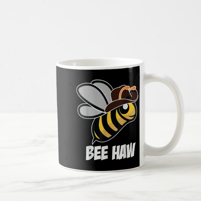 Funny Bee Haw Bumble Bee Graphic Cowboy Hat Kaffeetasse (Rechts)