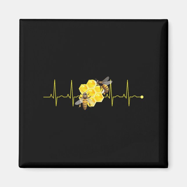 Funny Bee Heartbeat Natur Buzzing Insect Lov Magnet (Vorne)