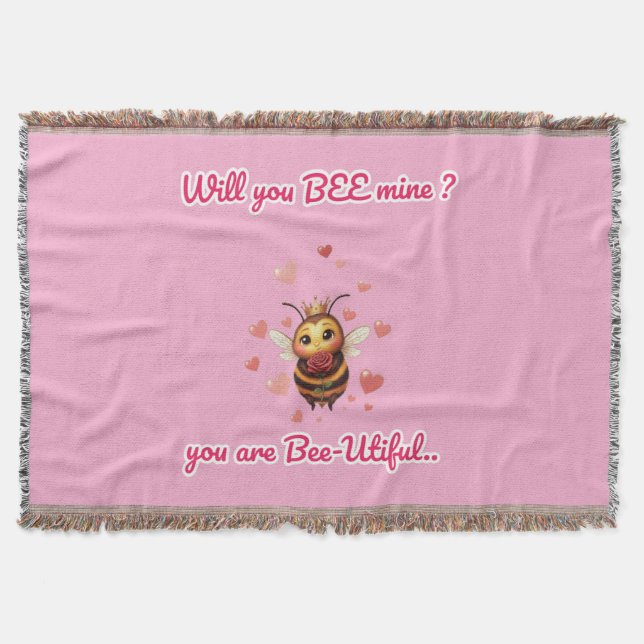Funny Bee Pun Valentine  Decke (Vorderseite)