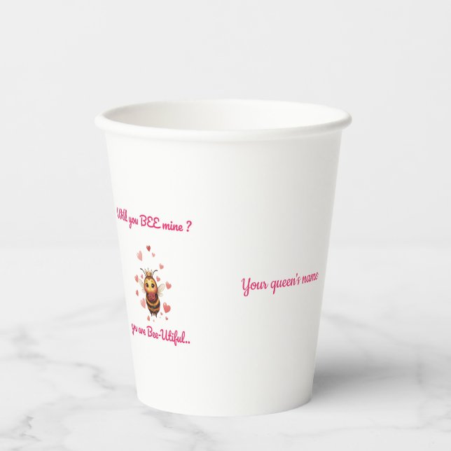 Funny Bee Pun Valentine  Pappbecher (Vorderseite)