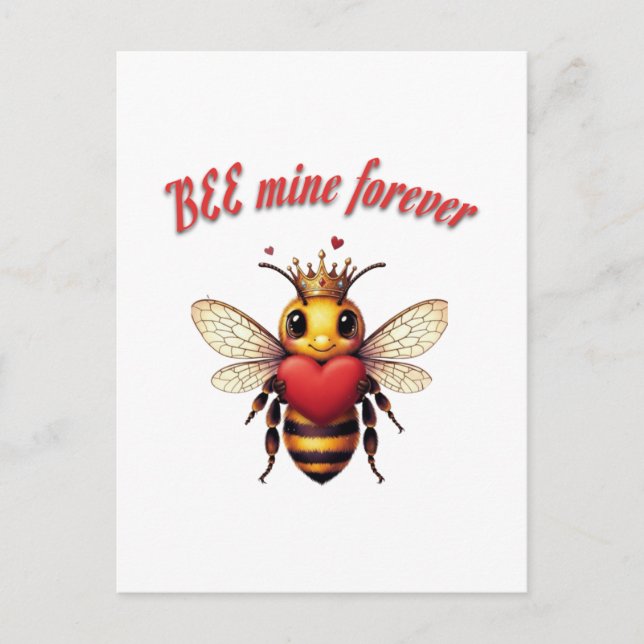 Funny Bee Pun Valentine  Postkarte (Vorderseite)