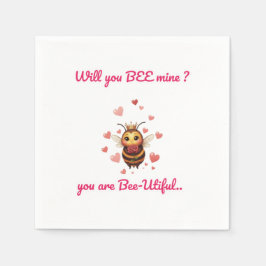 Funny Bee Pun Valentine  Serviette