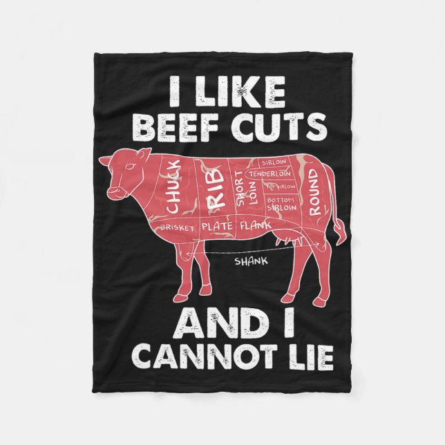 Funny Beef Cuts Chart I Grillen Butcher Fleecedecke (Vorderseite)