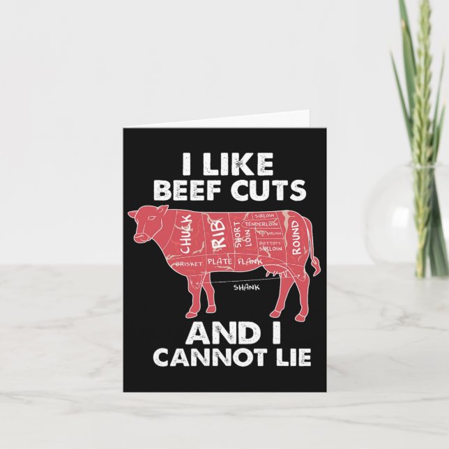 Funny Beef Cuts Chart I Grillen Butcher Karte (Vorderseite)