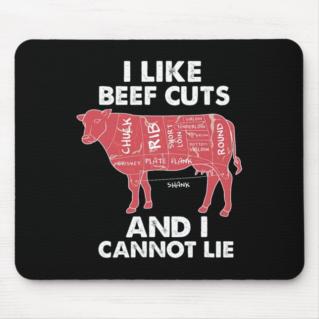 Funny Beef Cuts Chart I Grillen Butcher Mousepad (Vorne)