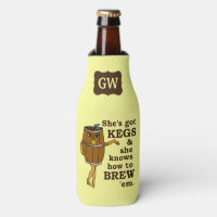 Funny Beer Brewer Keg Woman mit Monogram