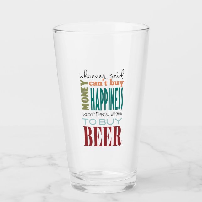 Funny Beer Drinker Humors Party Time Glas (Vorderseite)