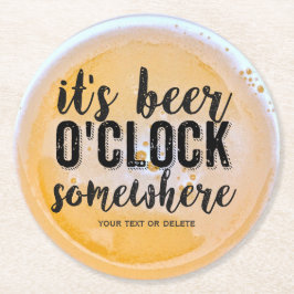 Funny Beer Drinkers Vintage Typografie Custom Text Runder Pappuntersetzer