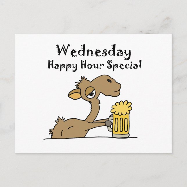 Funny Beer Drinking Camel Postkarte (Vorderseite)