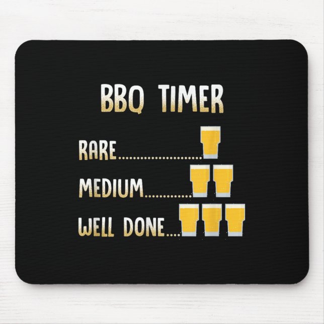 Funny Beer Grilling Grillen Timer Mousepad (Vorne)