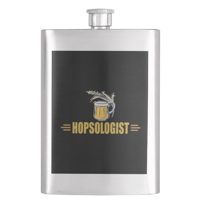 Funny Beer Hopsologin Flachmann (Vorderseite)